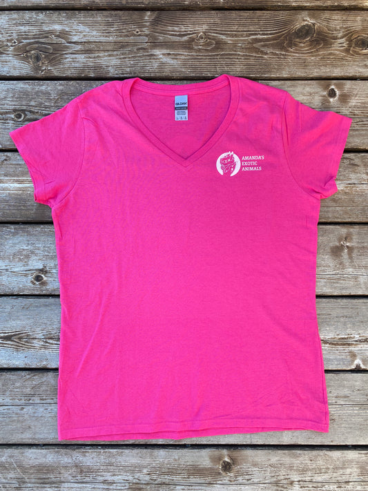 Pink V neck T-Shirt